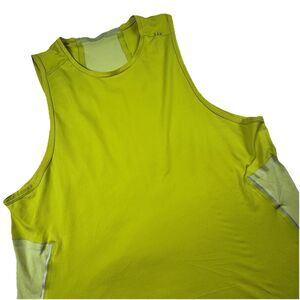 Lululemon Fast and Free Tank Men L Yellow Sleeveless Gym Running Wicking